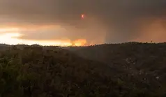 Eclipse en el incenio de Niebla, Huelva