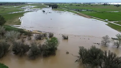 Aliviadero de el arroyo de El Partido, en Almonte (Huelva)