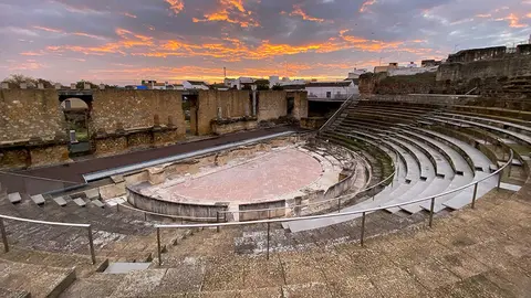 Vista del Teatro Romano de It&aacute;lica en Santiponce (Sevilla)