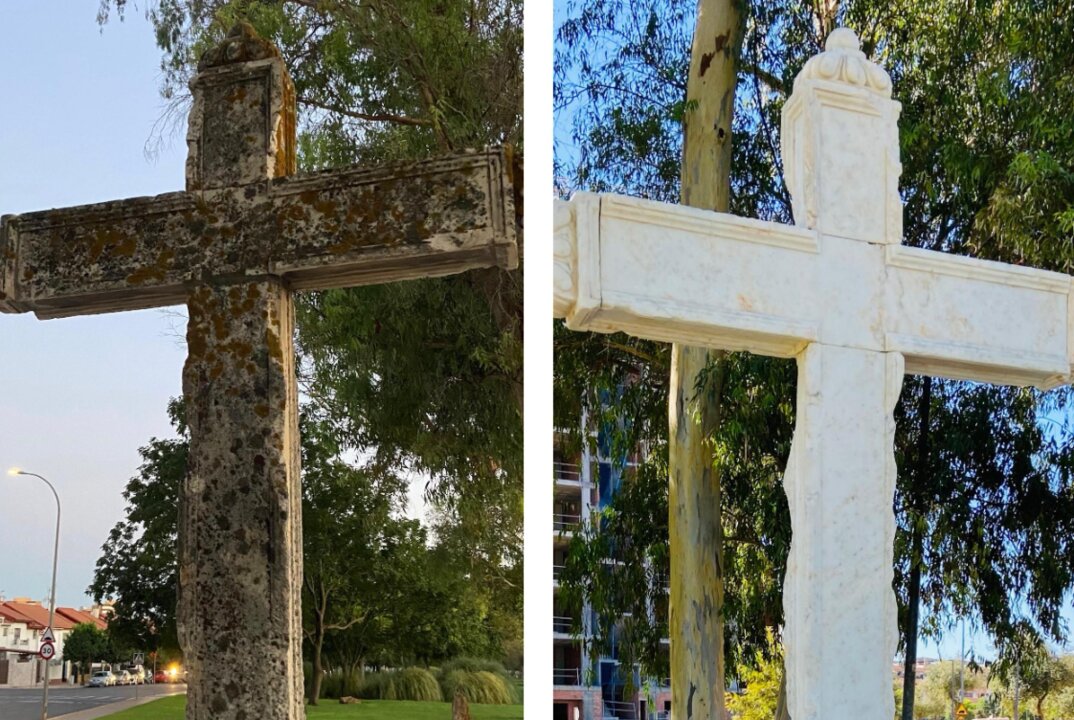 Cruz de Montequinto restaurada Restauración de la Cruz de Montequinto en Dos Hermanas